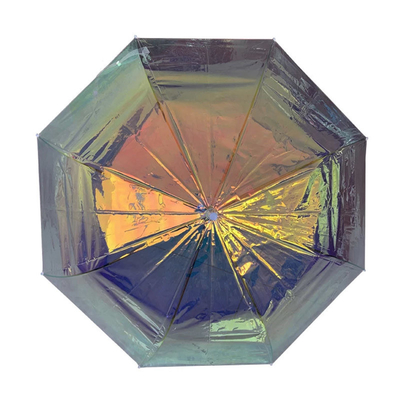 POE Holographic Magic Laser Auto Paraplu Amerikaanse stijl ontwerp met zwart metaal frame