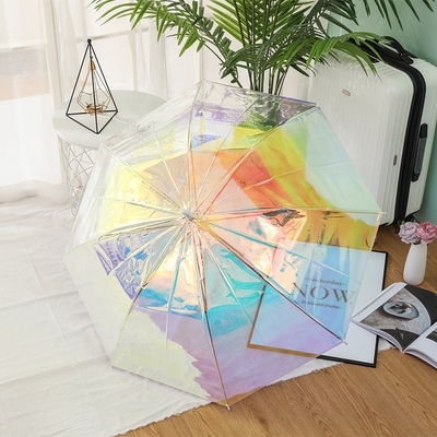 Glitter Effect Magische kleurverandering Reflectieve veelkleurige POE paraplu