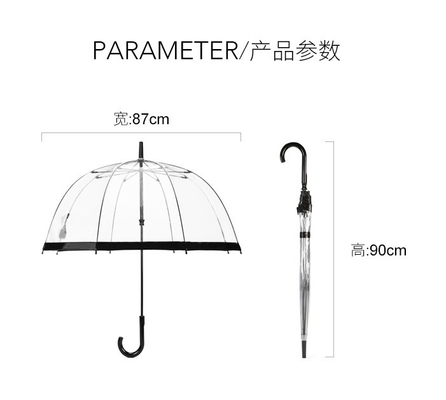 Stylish Dome Shape Clear PVC Plastic Regenparaplu voor volwassenen Apollo Minimalist Design