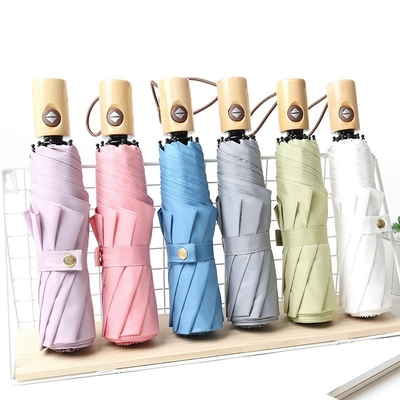 Japanse kunstventilator met drievoudige anti-wind houten paraplu voor sterke bescherming