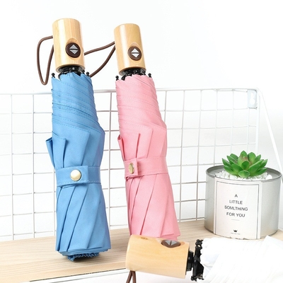 Japanse kunstventilator met drievoudige anti-wind houten paraplu voor sterke bescherming