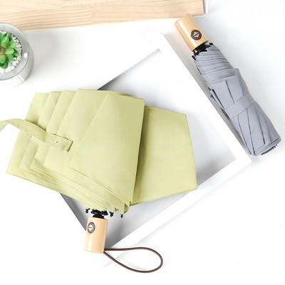 Japanse kunstventilator met drievoudige anti-wind houten paraplu voor sterke bescherming