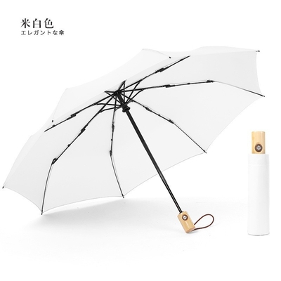 Japanse kunstventilator met drievoudige anti-wind houten paraplu voor sterke bescherming