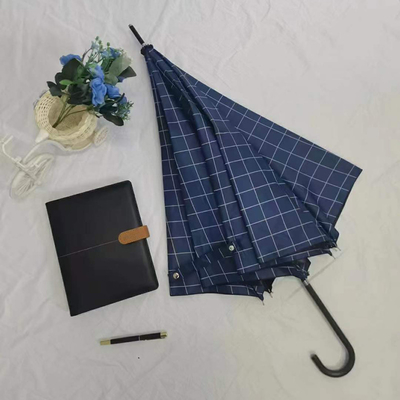 190T Pongee Stof Plaid Textuur Paraplu voor regenachtige dagen en zakelijke reclame