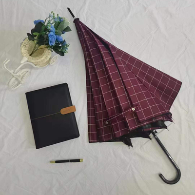 190T Pongee Stof Plaid Textuur Paraplu voor regenachtige dagen en zakelijke reclame
