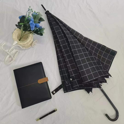 190T Pongee Stof Plaid Textuur Paraplu voor regenachtige dagen en zakelijke reclame
