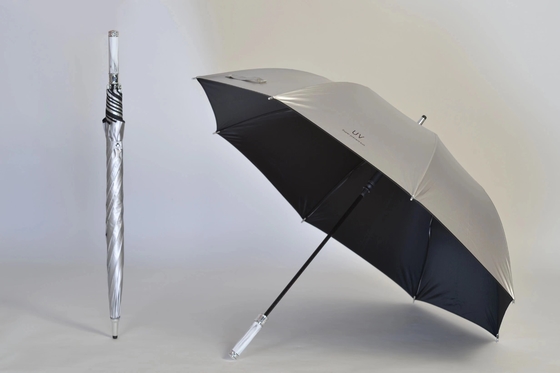 Halfautomatische 27 inch 8k golf paraplu voor regen waterdicht titanium zilveren paraplu