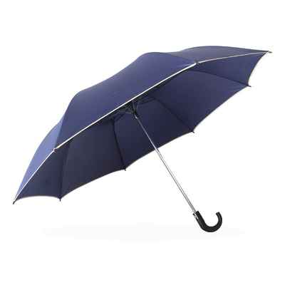 27 inch Semi Auto Open J Shape Plastic Handle 2 Klappende paraplu Winddicht en Duurzaam