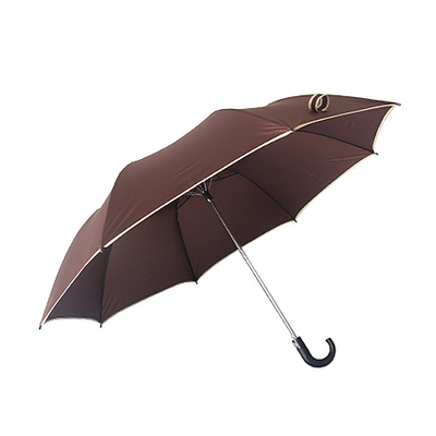 27 inch Semi Auto Open J Shape Plastic Handle 2 Klappende paraplu Winddicht en Duurzaam