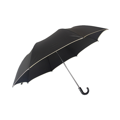 27 inch Semi Auto Open J Shape Plastic Handle 2 Klappende paraplu Winddicht en Duurzaam