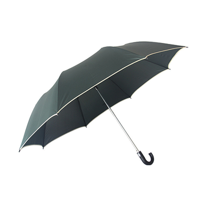 27 inch Semi Auto Open J Shape Plastic Handle 2 Klappende paraplu Winddicht en Duurzaam