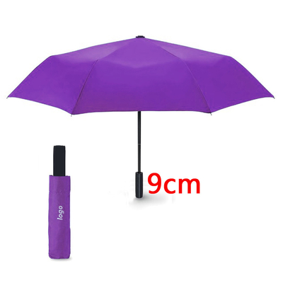 210T polyester drievoudig paraplu met ABS-plastic handvat en waterdicht stof