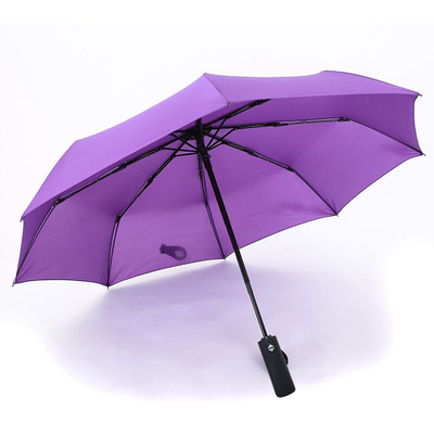 210T polyester drievoudig paraplu met ABS-plastic handvat en waterdicht stof