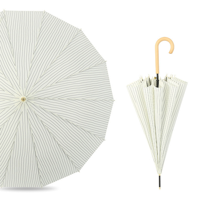 23 inch * 8k Volwassenen Houten Haak Paraplu met eenvoudig minimalistisch ontwerp en gepersonaliseerde afdruk