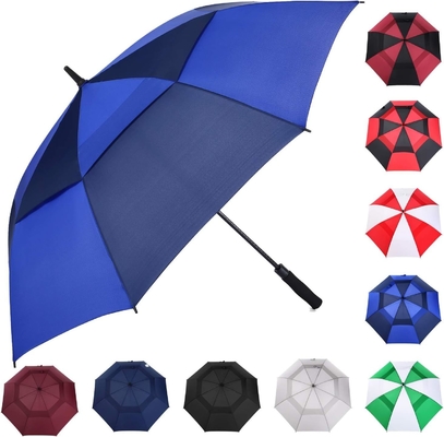 Dubbele golfparaplu met automatisch open hand dicht en gepersonaliseerd patroon printen
