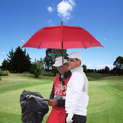 Dubbele golfparaplu met automatisch open hand dicht en gepersonaliseerd patroon printen