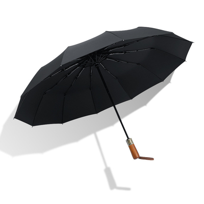 Houten handvat paraplu 12 ribben Winddicht Waterdicht Couture Patroon voor zakelijk cadeau