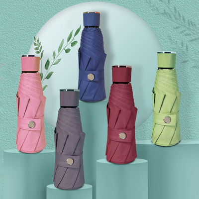 Zonnebrandcrème Winddicht Outdoor Reizen Vijfvoudig Kleine paraplu Reclame Geschenk paraplu