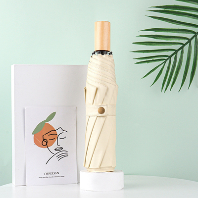 Houten handvat Design Aanpasbare reclame paraplu Minimalistische stijl Dual paraplu
