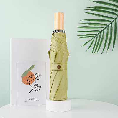 Houten handvat Design Aanpasbare reclame paraplu Minimalistische stijl Dual paraplu