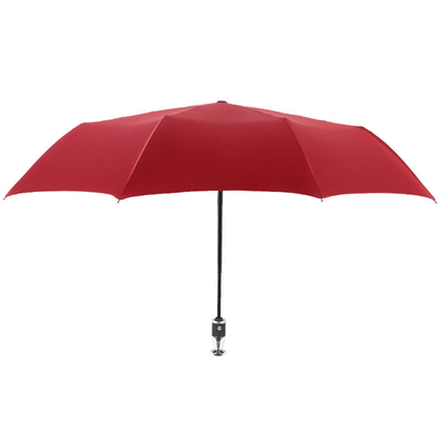 Speciale handvat 3 vouwbare rechte gedrukte paraplu voor zon en regen 120cm open diameter