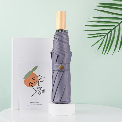 Meisjes favoriete gepersonaliseerde logo gedrukte houten handvat paraplu voor reclame of cadeautjes