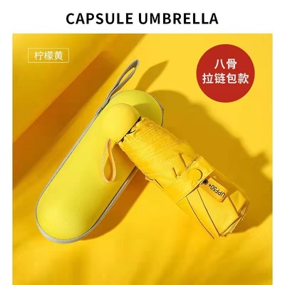 Op maat gemaakte Mini Pocket Capsule Vijfvoudige UV-beschermingsparaplu voor reizigers
