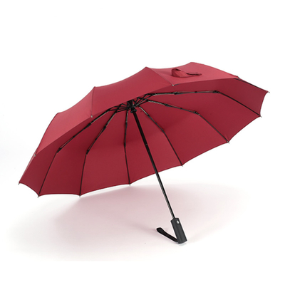 BSCI Triple Folding Auto Open paraplu met gepersonaliseerd logo en rubber coated handle