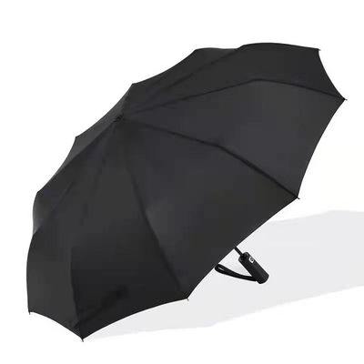 BSCI Triple Folding Auto Open paraplu met gepersonaliseerd logo en rubber coated handle