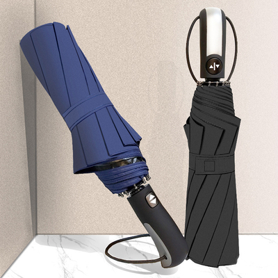 Volledig automatische triple opvouwbare auto open paraplu met aangepaste zonnebril patroon