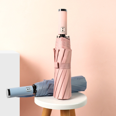 Gepersonaliseerd logo gedrukt Anti-UV 3 vouw auto pen paraplu's voor minimalisme stijlliefhebbers
