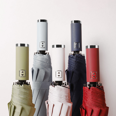 Gepersonaliseerd logo UV-geprinte blok winddicht Minimalisme stijl Rubber coated Handle Umbrella