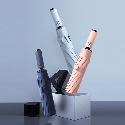 Gepersonaliseerd logo UV-geprinte blok winddicht Minimalisme stijl Rubber coated Handle Umbrella