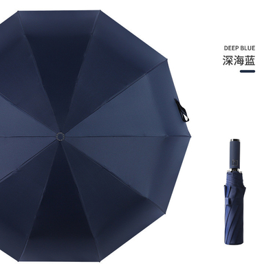 Rubbercoated Handle 3 Folding Auto Open Anti UV Waterproof Paraplu voor reclame