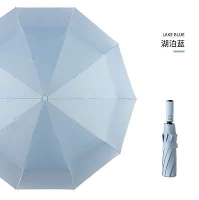 Rubbercoated Handle 3 Folding Auto Open Anti UV Waterproof Paraplu voor reclame