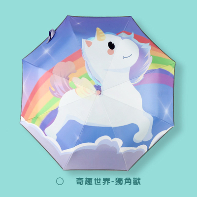Automatische Anti Rebound Reflectieve Drievoudige Kinder paraplu Schattige Cartoon Kind paraplu