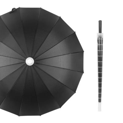 Groothandel 16 ribs Strong Frame Automatic 23 inch Rechte paraplu met waterdichte behuizing droog houden